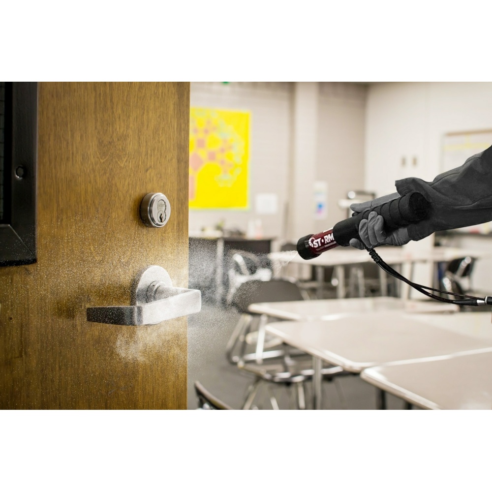 STORM spraying classroom handle