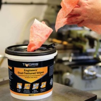 WP004 tygris dual textured engineers hand wipes in action